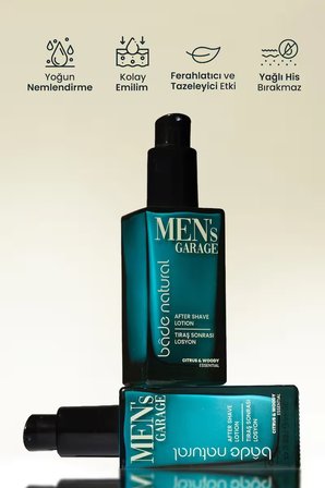 Bade Natural Men's Garage Tıraş Sonrası Losyon Ferahlatıcı ve Yatıştırıcı 50 ml