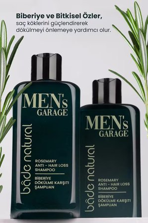 Bade Natural Men's Garage Biberiye Dökülme Karşıtı Şampuan Besleyici ve Güçlendirici 300 ml