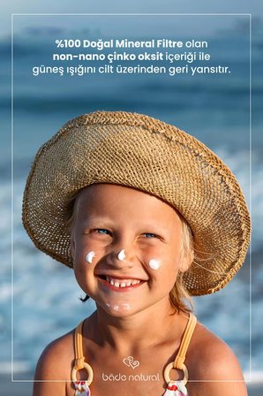 Bade Natural Çocuk Güneş Koruyucu Losyon 50+ SPF Yüksek Korumalı %100 Doğal Refill Paket 110 ml