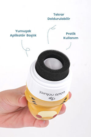 Bade Natural Güneş Koruyucu Losyon Aplikatörü Dinozor Figürlü Doldurulabilir Roll On 110 ml