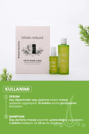 Bade Natural Biberiye Dökülme Karşıtı Ve Güçlendirici Yoğun Saç Bakım Seti