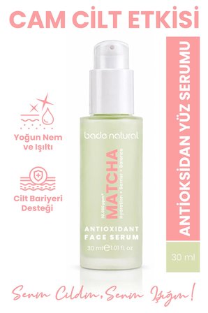 Matcha Antioksidan Cam Cilt (Glass Skin) Yoğun Nemlendirici Yüz Serumu 30 ml