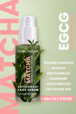 Matcha Antioksidan Cam Cilt (Glass Skin) Yoğun Nemlendirici Yüz Serumu 30 ml