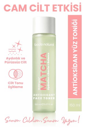 Matcha Antioksidan Cam Cilt (Glass Skin) Aydınlatıcı Ve Cilt Tonu Eşitleyici Yüz Toniği 150 Ml