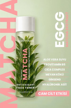 Matcha Antioksidan Cam Cilt (Glass Skin) Aydınlatıcı Ve Cilt Tonu Eşitleyici Yüz Toniği 150 Ml