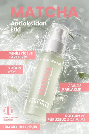 Matcha Antioksidan Cam Cilt (Glass Skin) Yoğun Nemlendirici Ve Ferahlatıcı Yüz Spreyi 100 Ml