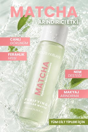 Matcha Cam Cilt (Glass Skin) Arındırıcı Ve Canlandırıcı, Makyaj Temizleyici Misel Su 200 Ml