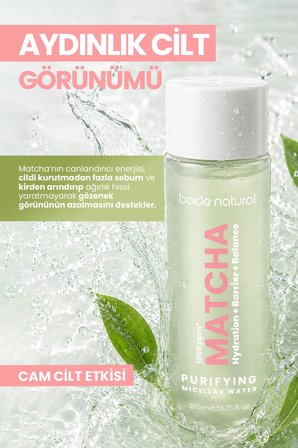 Matcha Cam Cilt (Glass Skin) Arındırıcı Ve Canlandırıcı, Makyaj Temizleyici Misel Su 200 Ml