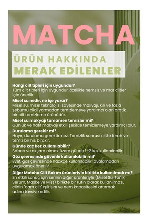 Matcha Cam Cilt (Glass Skin) Arındırıcı Ve Canlandırıcı, Makyaj Temizleyici Misel Su 200 Ml