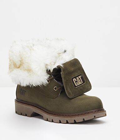 Caterpillar Dark Olive Nubuk Hakiki Deri Kadın Bot & Bootie CAT0111118401