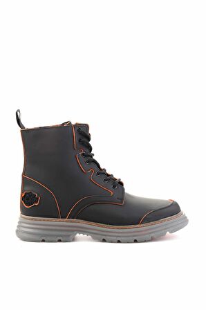 Bambi Black Orange Hakiki Deri Erkek Bot & Bootie HD1777264603