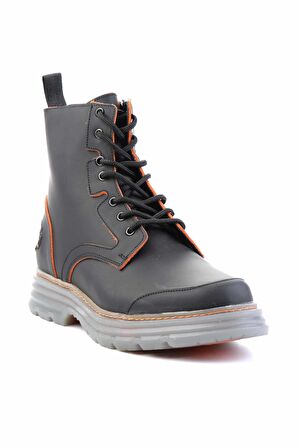 Bambi Black Orange Hakiki Deri Erkek Bot & Bootie HD1777264603