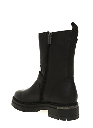 Black Hakiki Deri Kadın Bot & Bootie HD0777002203