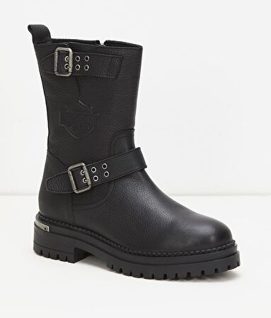 Black Hakiki Deri Kadın Bot & Bootie HD0777002203