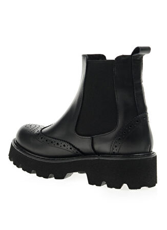 Black Hakiki Deri Kadın Bot & Bootie HD0777057203