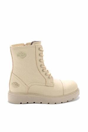 Beige Hakiki Deri Kadın Bot & Bootie HD0777063003
