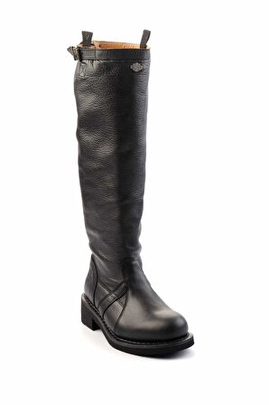 Black Hakiki Deri Kadın Bot & Bootie HD0777163203