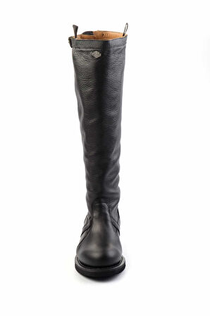Black Hakiki Deri Kadın Bot & Bootie HD0777163203