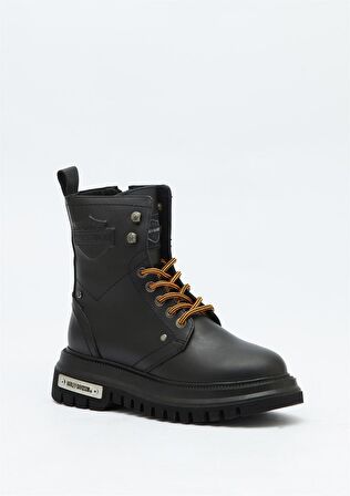 Black Hakiki Deri Kadın Bot & Bootie HD0777002903