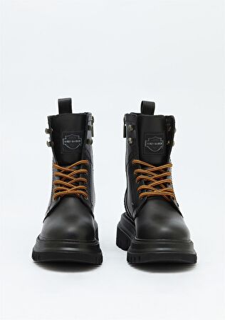 Black Hakiki Deri Kadın Bot & Bootie HD0777002903