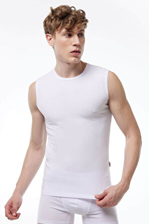 Malabadi 007  2'Li Paket Erkek Sıfır Yaka İz Yapmayan Modal Kolsuz Lycralı Atlet