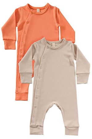 Candy Unisex 2 Parça Organik Pamuk Bebek ve Çocuk Tulumu 2'li Takım