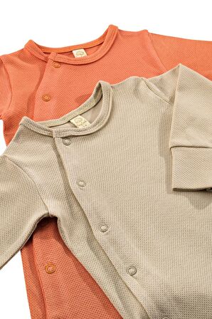 Candy Unisex 2 Parça Organik Pamuk Bebek ve Çocuk Tulumu 2'li Takım