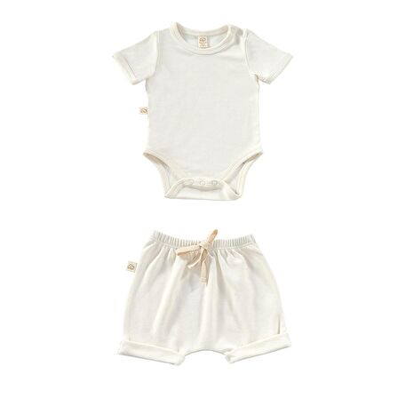 ELATION MILK Şortlu Bodysuit Takım - 2 Parça | Yazlık Bebek Kıyafeti Şort ve Kısa Kollu Bodysuit
