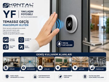 Kontal Elektronik YF Temassız El Sensörü (Yaklaşım Fotoseli) No Touch Hand Sensor Otomatik Kapı Buto