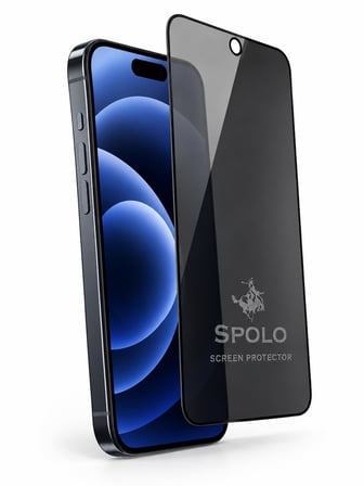 SPOLO iPhone 17 Hayalet Ekran Koruyucu Gizlilik Camı Yan Görüş Önleyici Ekran Koruma