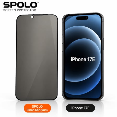 SPOLO iPhone 17E Hayalet Ekran Koruyucu Gizlilik Camı Yan Görüş Önleyici