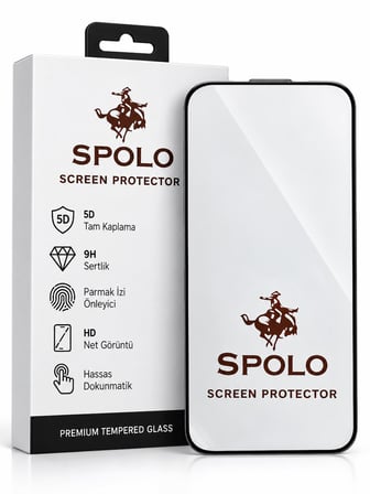 SPOLO iPhone 17 Pro 5D Tam Kaplayan Ekran Koruyucu – Tam Ekran Kaplama, 9H Sertlik, HD Görüntü