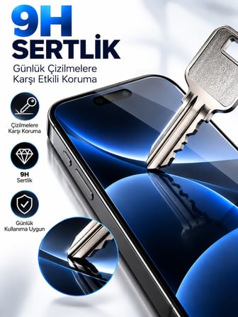 SPOLO iPhone 17 Pro Max 5D Tam Kaplayan Ekran Koruyucu – 9H Sertlik, HD Görüntü, Hassas Dokunmatik