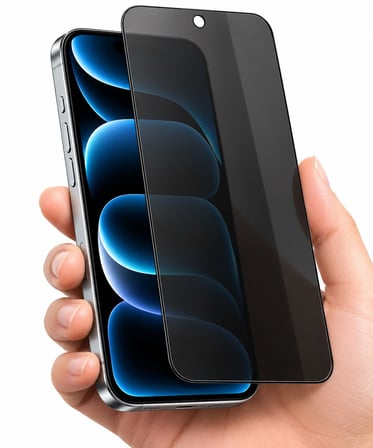 SPOLO iPhone 17 Hayalet Ekran Koruyucu 500CC Full HD Large Arc Gizlilik Camı Darbe ve Çizilme Koruyu