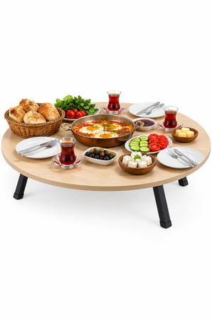 90 cm Ayaklı Ahşap Yer Sofrası
