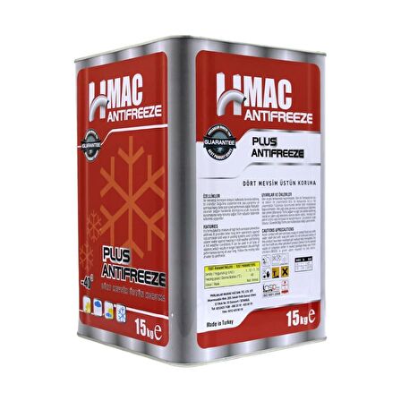 H-Mac Organik Kırmızı Antifriz -40 Derece 15 Kg