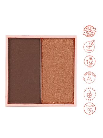 Dora Joy Yedek / Refill İkili Göz Farı 01 Go Brown Duo Eyeshadow Vegan E Vitaminli