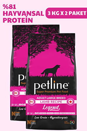 Petline Legend Kuzu Etli Yetişkin Kuru Köpek Maması 6Kg (2x3Kg) 