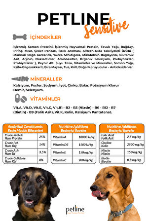 Petline Sensitive Skin & Coat  Deri ve Tüy Sağlığı İçin Somonlu Yetişkin Kuru Köpek Maması 6Kg (2x3Kg)