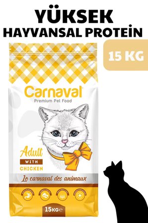 Carnaval Premium Yetişkin Kedi Maması Tavuklu 15 Kg 