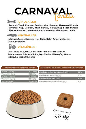 Carnaval Premium Yetişkin Kedi Maması Tavuklu 15+1 Kg 