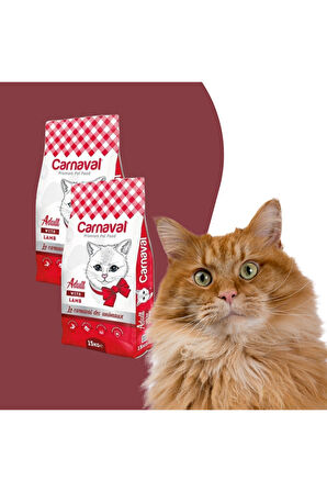 Kaliteli Ekonomik Paket Yetişkin Kedi Maması Kuzu Etli 2x15 Kg