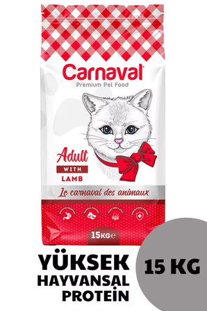 Carnaval Premium Yetişkin Kedi Maması Kuzu Etli 15 Kg 