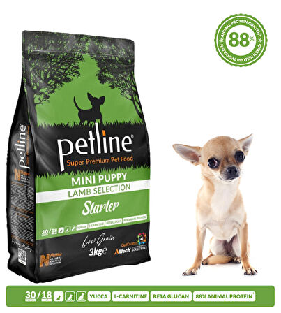 Petline S. P. Yavru Köpek Maması Mini Irk Kuzu Etli 3 Kg (Starter)