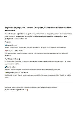 Omega 3&6 Deposu, Glukosaminli, Probiyotikli Yavru Kedi Maması 10kg - Lovely