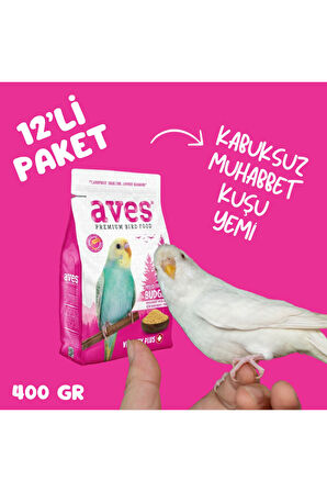 Aves Premium Kabuksuz Muhabbet Yemi 400gr 12li