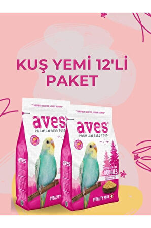 Aves Premium Kabuksuz Muhabbet Yemi 400gr 12li