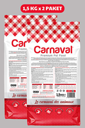 Carnaval Kuzu Etli Yetişkin Kedi Maması 3Kg (2x1.5Kg)