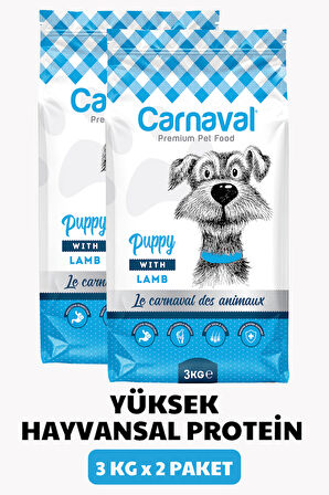 Carnaval Puppy Kuzu Etli Yavru Köpek Maması 6Kg (2x3Kg)