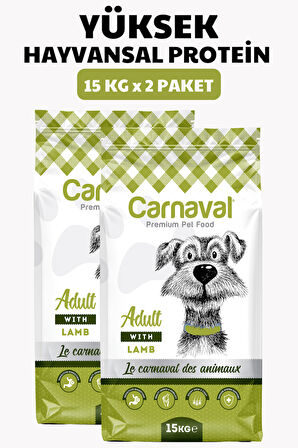 Carnaval Lamb Adult Kuzu Etli Yetişkin Köpek Maması 30Kg (2x15Kg)